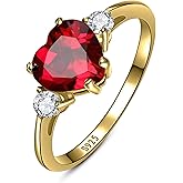 Yaresul 2.25ct Created Gemstone Ring for Women 925 Sterling Silver Heart Cut 8 * 8mm Cubic Zirconia Birthstone Ring for Engagement Anniversary Size 5-10