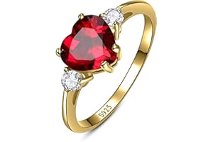 Yaresul 2.25ct Created Gemstone Ring for Women 925 Sterling Silver Heart Cut 8 * 8mm Cubic Zirconia Birthstone Ring for Engagement Anniversary Size 5-10