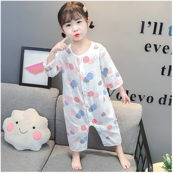 Amazon Co Jp 春 夏新生児少年少女のロンパース 100 オーガニックコットンワンピースジャンプスーツつなぎ服 素敵なスイカを印刷 パジャマ 服 ファッション小物