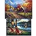 HaiMay 2 Pack DIY 5D Diamond Painting Kits Full Drill Rhinestone Painting Countryside Diamond Pictures for Wall Decoration,Pastoral Style (Canvas 12×16 Inch/12×16 inch)