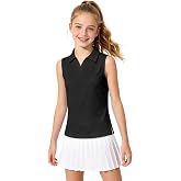 Auranso Girls Polo Shirts Sleeveless Golf Tennis Quick Dry T-Shirts Tops