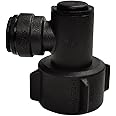 John Guest 3/4 Inch NH x 3/8 Inch OD ProLock Female Garden Hose Elbow, Push to Connect Plastic Plumbing Fitting, Black, NC2723P, 1 Count (Pack of 1)