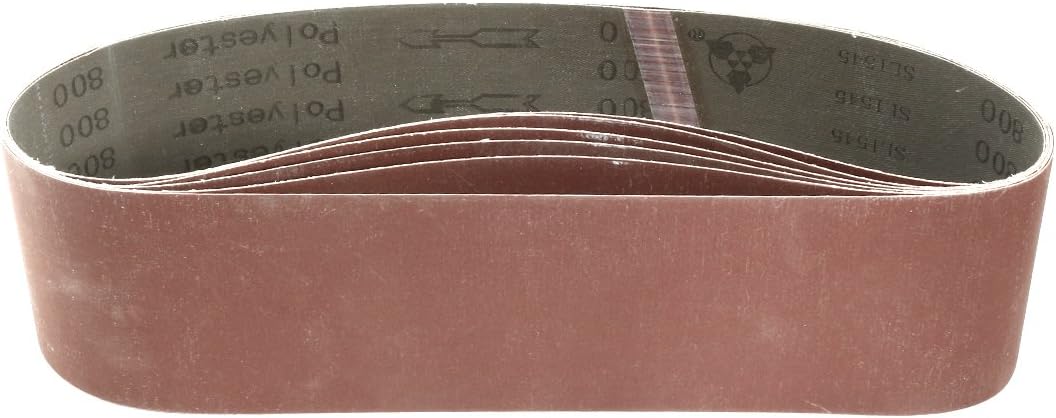Sourcingmap 4-Inch x 36-Inch Aluminum Oxide Sanding Belt 800 Grits Sandpaper Flush Joint for Belt Sander 6pcs