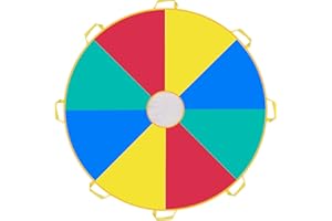 Rettebovon Parachute with Handles 6ft 8ft 10ft 12ft 16ft 20ft Play Parachute Games for Outdoor Team Games,You Can Also Use it for Trampoline Cover Picnic Mat Furniture Cover