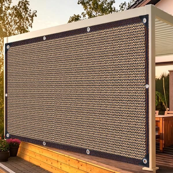 Filet Protection Solaire Filet D'Ombrage,80% UV Tissu D'Ombrage, Toile d'ombrage de Serres Coupe-Ventpour La Couverture VéGéTale/Serre/Pet House/Jardin/Pergola/Patio Lawn (Brun, 4×5m)