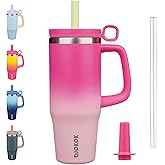 BJPKPK 32oz Stainless Steel Insulated Tumbler with Handle and Straw Travel Coffee Mug Thermal Cups with Lid,Cherry Blossom