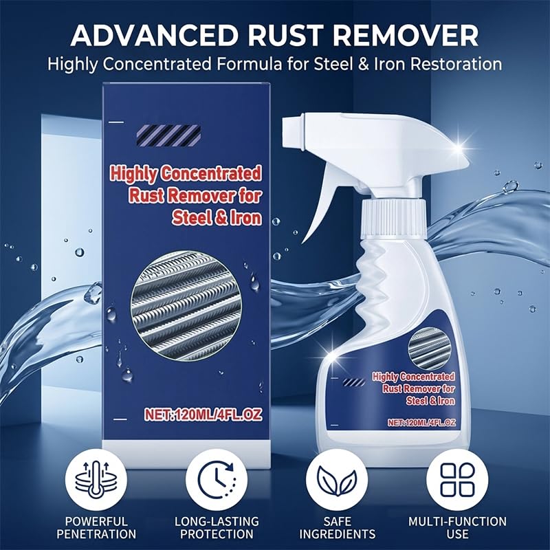 ROVIA Rust Remover Spray for Metal - Heavy Duty No Scrub 4oz