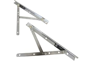 WindowParts PRO 10" 2-Bar Concealed Window Hinges (1 Pair) – Solid Stainless Steel, Adjustable Track Rivet, Compatible with 2
