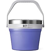 COKTIK 7L Insulated Ice Bucket with Lid,Double Wall Vacuum Stainless Steel Beverage Bucket Keeps Frozen Longer,Holds 6 Longnecks or 3 Bottles of Wine,for Cocktail, Champagne(Deep purple)