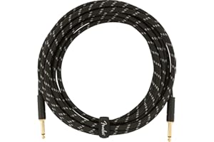 Fender Deluxe Series Instrument Cable, Straight/Straight, Black Tweed, 18.6ft