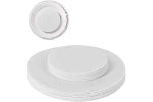 Ohiyoo 50 Pcs Plate Separators Storage, 9.8'' + 5.9'' - 2 Different Size Soft Felt Plate Dividers Round China Dish Storage Protectors Pads Dish Protectors Storage (White)