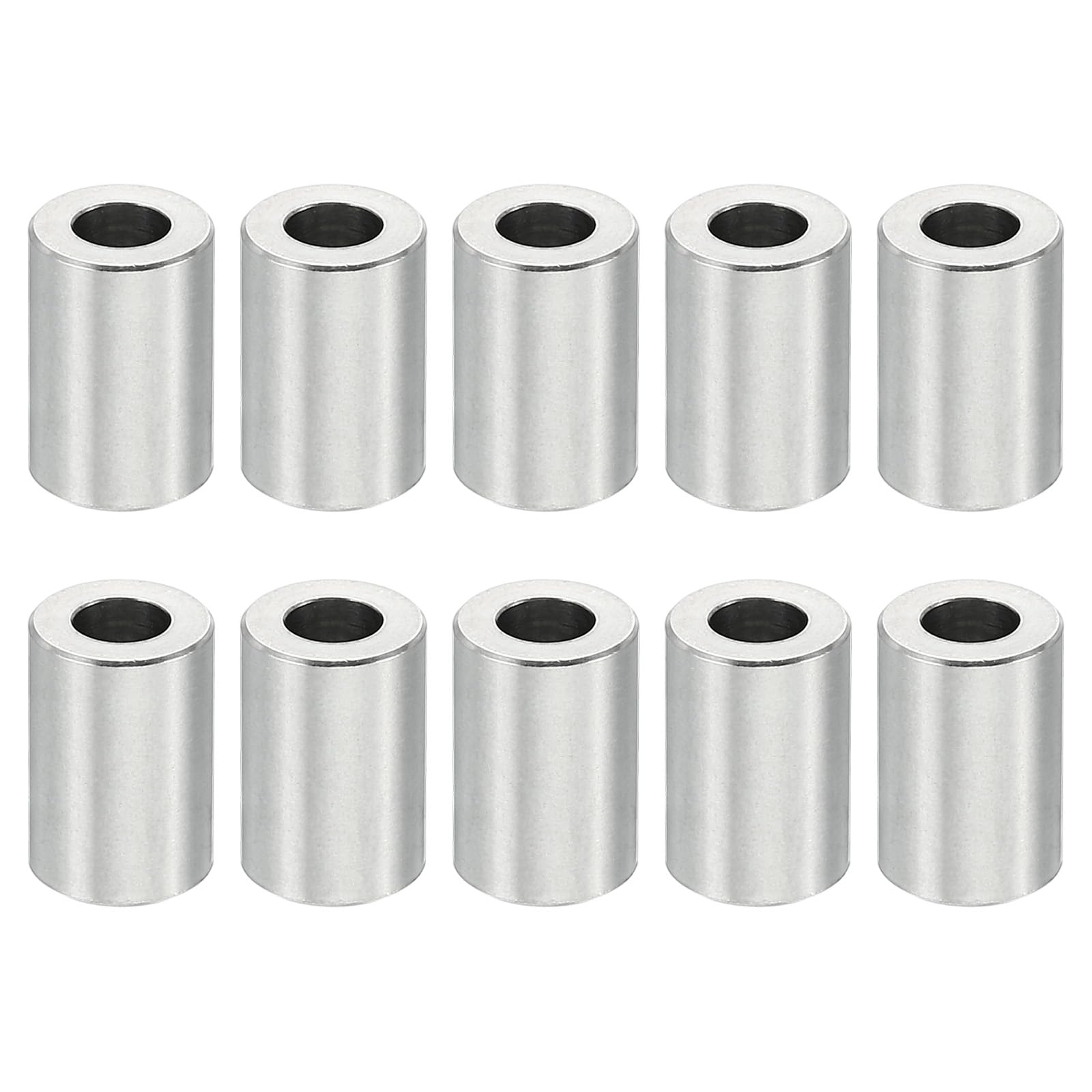 PATIKIL M4 Stainless Steel Spacers, 10 Pcs Metal Spacer Stainless Steel 4.2mm ID x 8mm OD x 12mm L Stainless Steel Spacers Screw Standoff Round for 5/32inch or M4 Screw Bolts