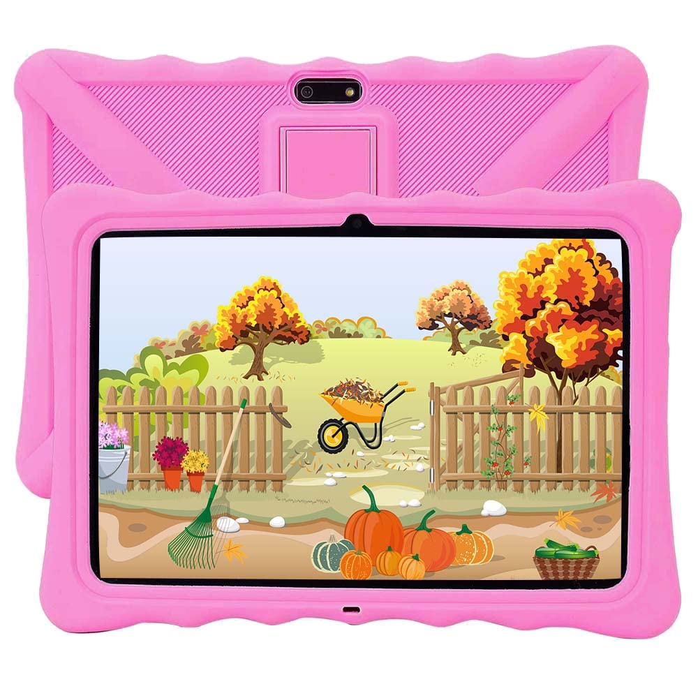Veidoo Kids Tablet 10 inch, 2GB RAM 32GB ROM WiFi, Android Tablet Pc with Silicone Case, iWawa Parental Control APP, for Children (Pink)