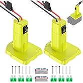 2 Packs for Power Wheel Adapter Compatible with Ryobi 18V Battery, Power Conversion Kit for DIY RC Toy Car, Ride On Truck, Power Tool, Battery Connector with Switch & Fuse, 12AWG Wire, Wire Terminal