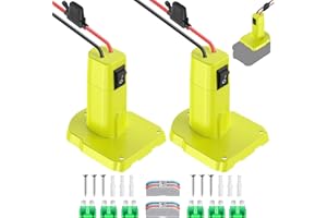 TANHEYIN 2 Packs for Power Wheel Adapter Compatible with Ryobi 18V Battery, Power Conversion Kit for DIY RC Toy Car, Ride On Truck, Power Tool, Battery Connector with Switch & Fuse, 12AWG Wire, Wire Terminal