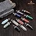BEADNOVA Crystal Necklaces for Women Crystal Pendant Gemstone Necklace for Spiritual Energy Healing Hexagonal Pendant Divination for Men (18 Inches Stainless Chain)