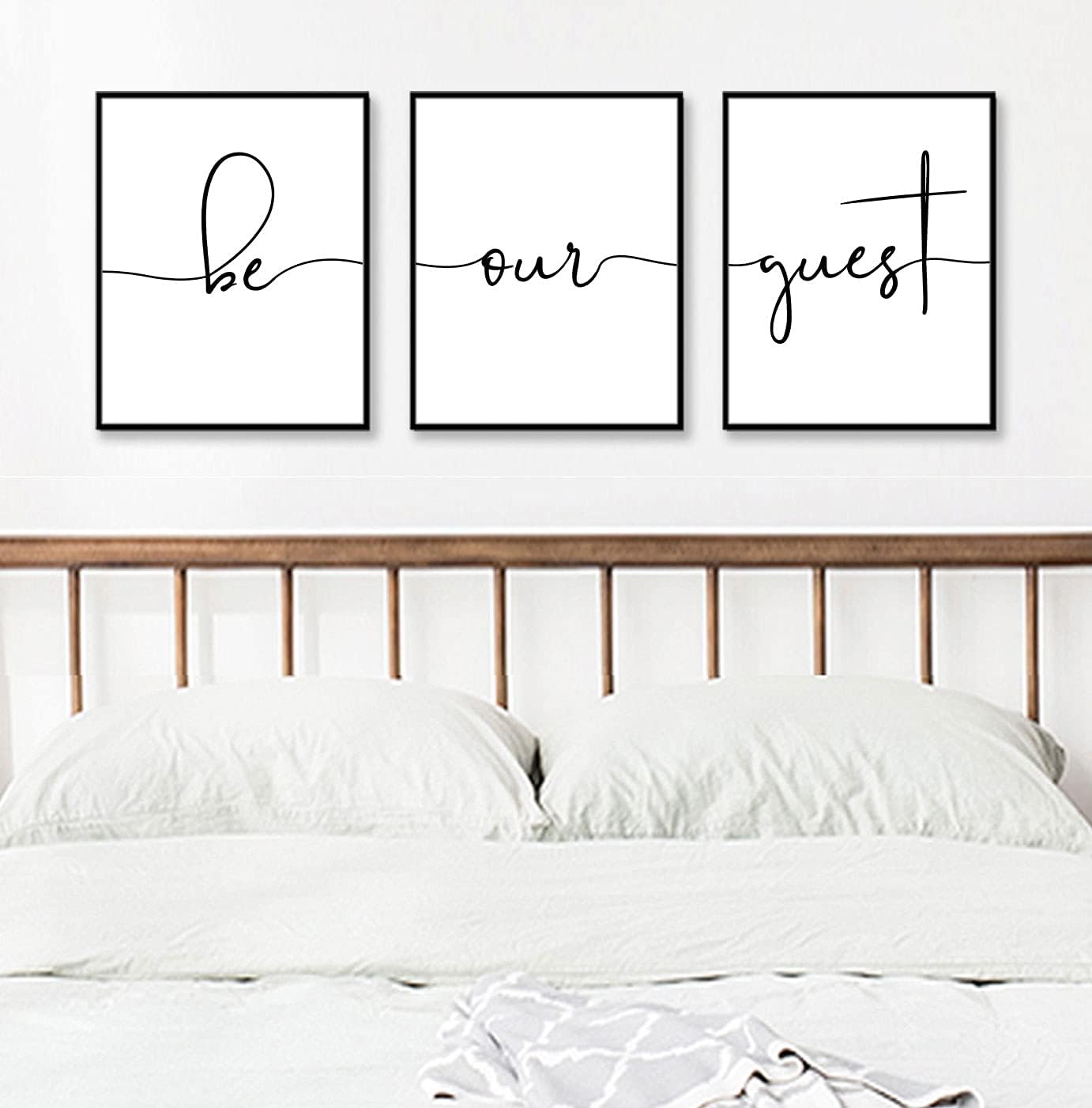 Wall Décor - Be Our Guest Set of 3 Prints Guest Room Wall Decor Guest Bedroom Wall Art Farmhouse Guest Room Decor Quotes UNFRAMED 11x14inch (Be Our Guest)