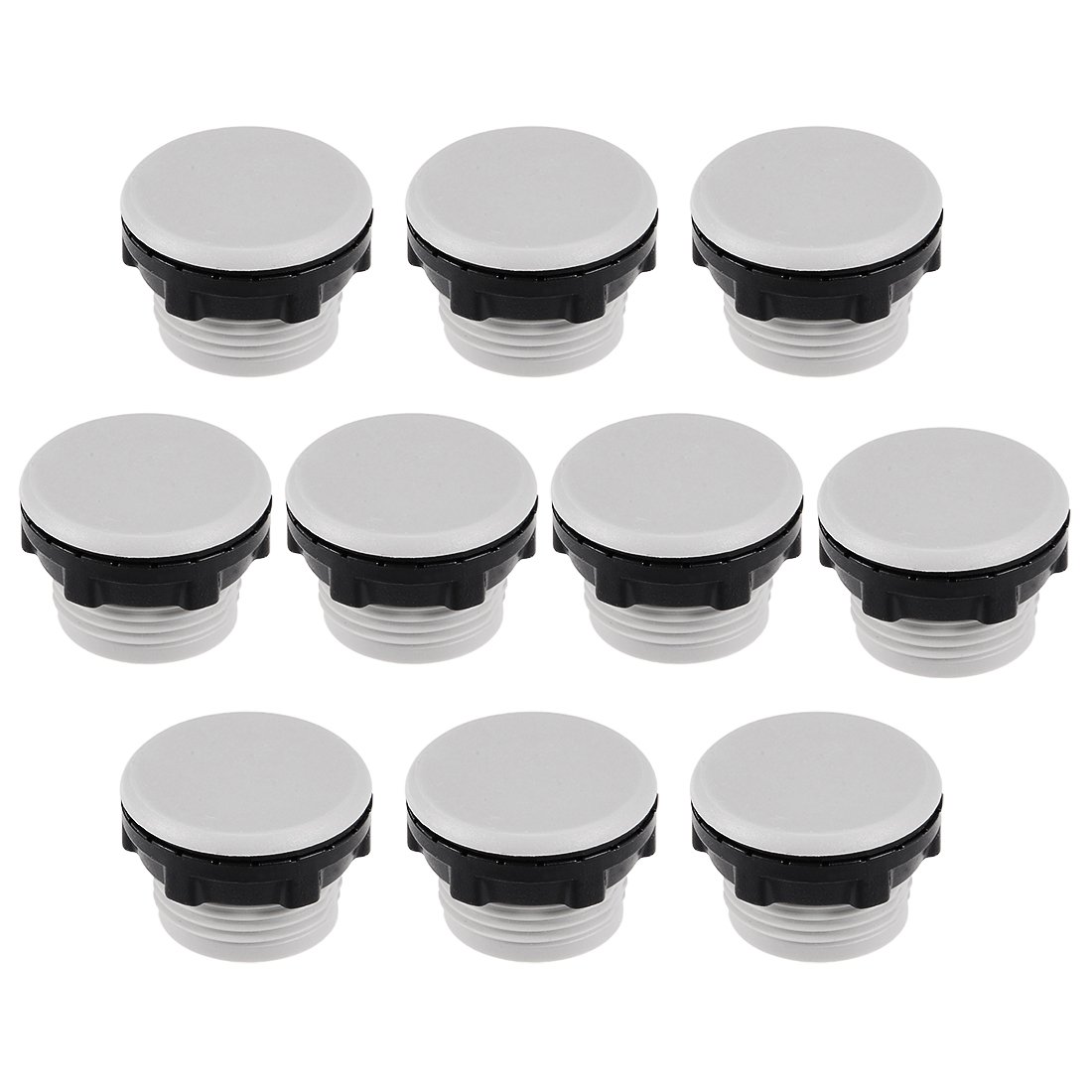 Sourcingmap 10Pcs 22mm Black Gray Plastic Push Button Switch Hole Panel Plug