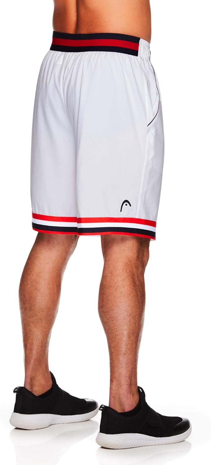 HEAD Men's Break Point Mesh Insert Workout Gym & Running Shorts w/ Elastic Waistband & Drawstring: Clothing
