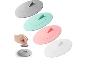 Bathtub Stopper,4pcs 2-in-1 Bathtub Drain Hair Catcher,Silicone Kitchen Bathroom Shower Water Strainer Protectors,Universal F