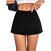 MakeMeChic Women's Mini Skirt with Shorts Aline Micro Skort Y2K Short Skirt
