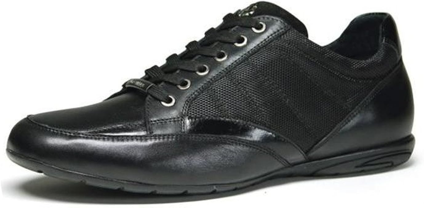 smart black leather trainers