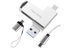 512GB 4in1 USB Flash Drive for Phone, No App Needed, USB 3.0 Memory Stick for Data Storage, Compatible with Phone, Pad, Andro