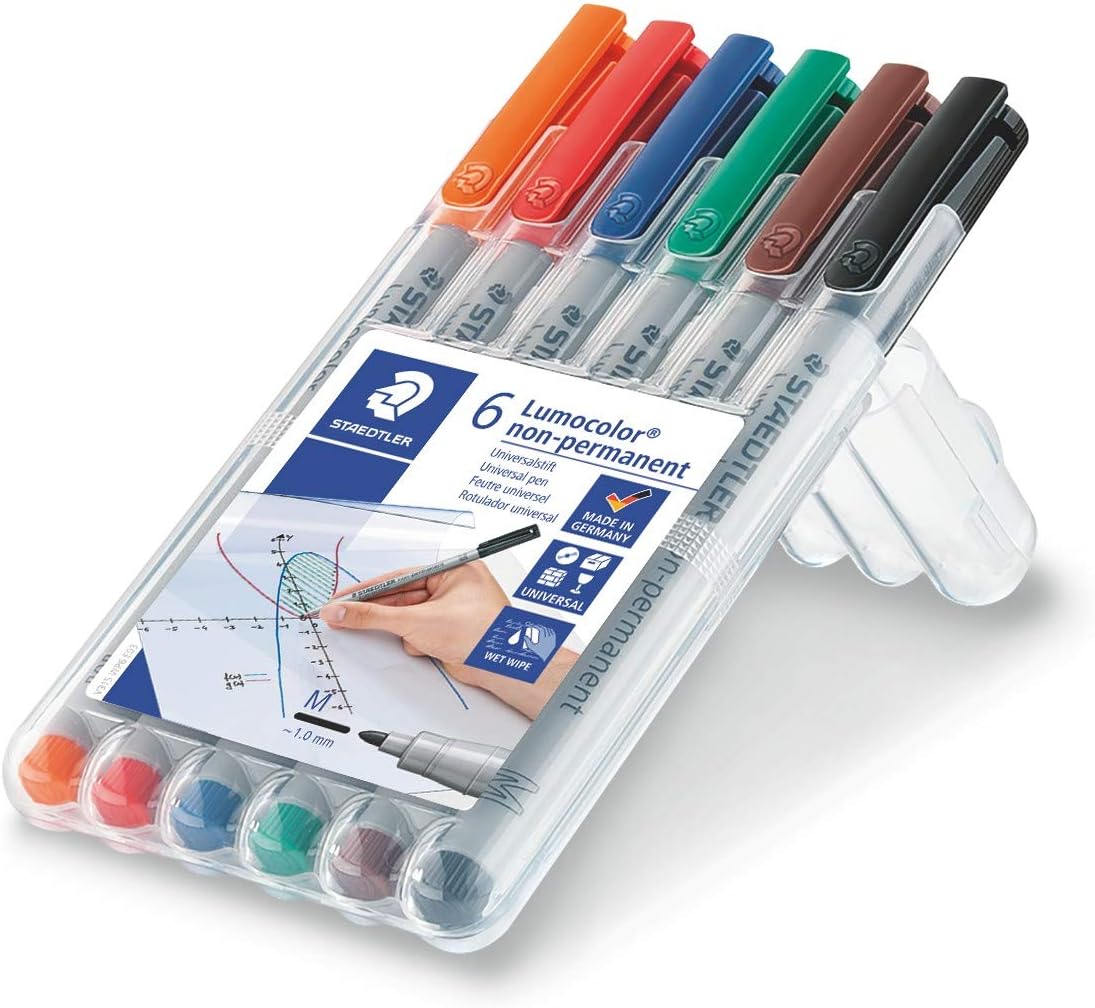 Staedtler 315 WP6 Lumocolor Universal Non Permanent Medium Pens - Assorted Colours, 6 count (Pack of 1) - Image 3