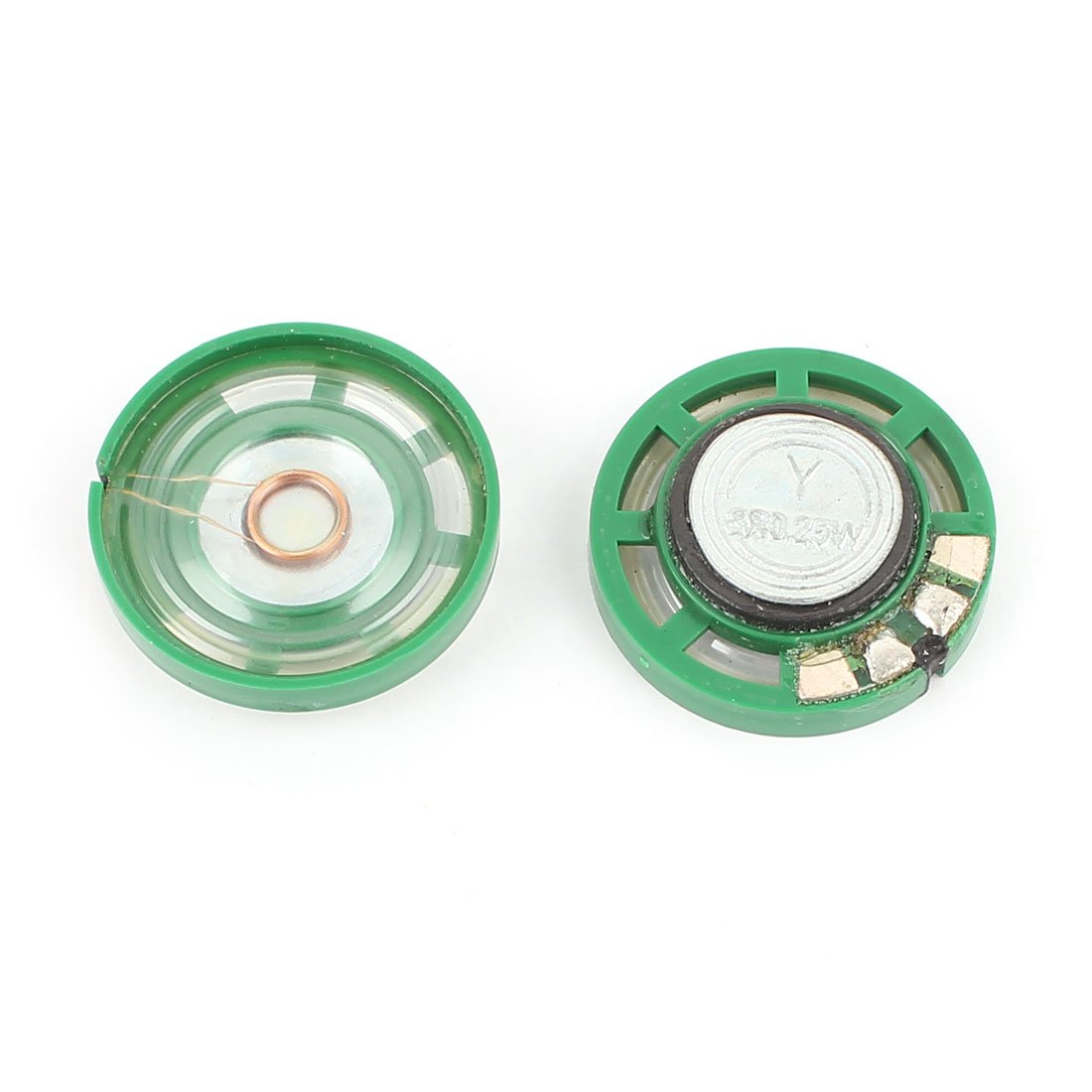sourcing map 2 Pcs 1/4W 0.25W 8Ohm 27mm Round External Magnet Speaker Loudspeaker