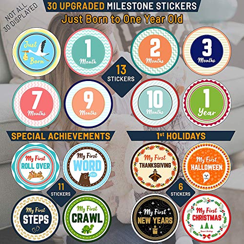 Little Growers Baby Memory Book WITH Keepsake Box, Baby Milestone Stickers AND Baby Footprint