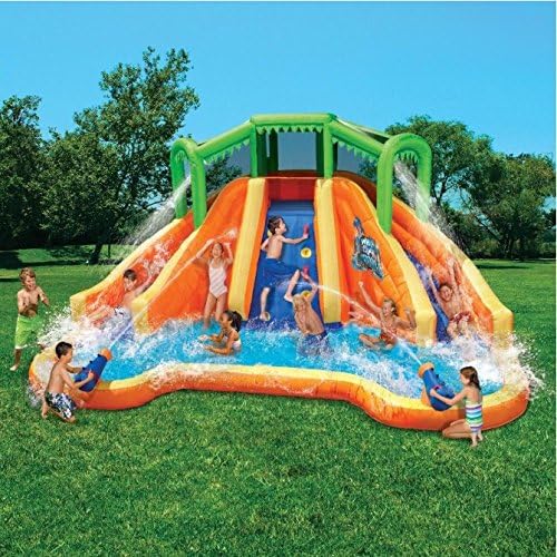 Giant Water Park Aqua Inflatable Play Center Water Slide Large Splash Pool Giant Backyard Playground Adults Toys Parties Outdoor Multicolor &amp; e-book by Amglobalsupplies