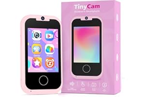 Prysyedawn Kids Smart Phone for Girls, Christmas Birthday Gifts for Girls Age 3-6, MP3 Music Player with Dual Camera, Toddler Touchscreen Phone Learning Toy for 3 4 5 6 Year Old Girl with SD Card-Pink