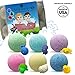 Bath Bombs For Kids With Surprises Inside - 6 5.5oz Fun, Safe and Kids Friendly Bath Fizzies - 6 Pack in safe Egg Carton with Free E-ArtBook- Handmade in USA