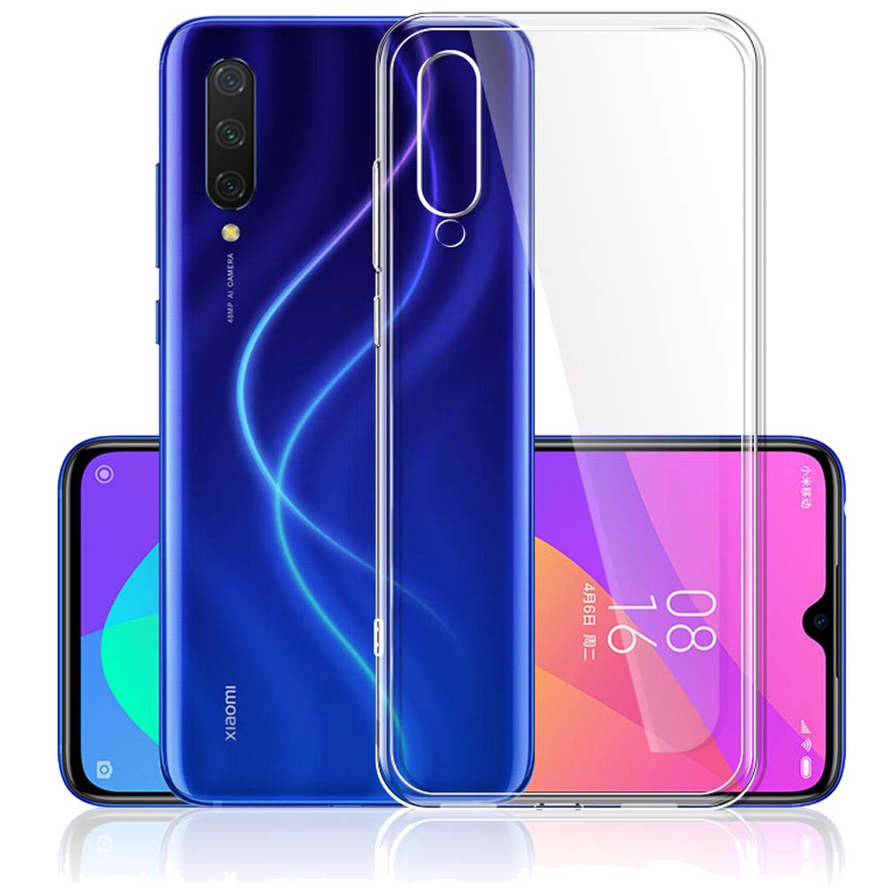 UCMDA Cover per Xiaomi Mi 9 Lite & Pellicola Protettiva in Vetro Temperato, Custodia Mi 9 Lite Silicone Morbido, Anti Graffio Pellicola Protezione per Xiaomi Mi 9 Lite