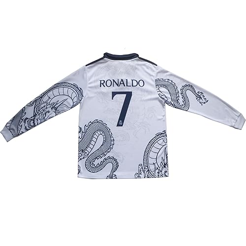 Madrid #7 Special White Dragon Edition Long Sleeve Football Soccer