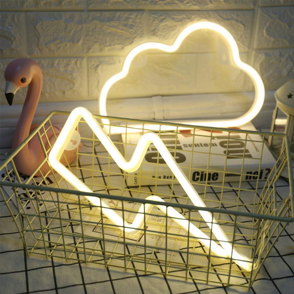 ENUOLI LED Neon Light Sign Cloud Neon Sign and Lightning Neon Sign