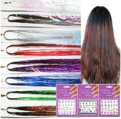 Hair Tinsel Strands Gold Silver Sparkly Shiny Highlights Glitter