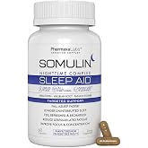 Somulin Nighttime Complex Sleep Aid - Powerful All-Natural Maximum Strength Formula - Fall Asleep &amp; Stay Asleep - Feel Rested &amp; Refreshed - Melatonin, Valerian Root, Chamomile &amp; 5-HTP - 60 Capsules