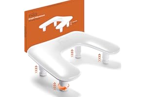 FNNZ Arm Rest for Nails Tech, 3 Height Adjustatle Nail Arm Rest Stand, U Shaped Manicure Hand Rest, Soft PU Leather Fabric for Manicurists Nail Salon Supplies - White