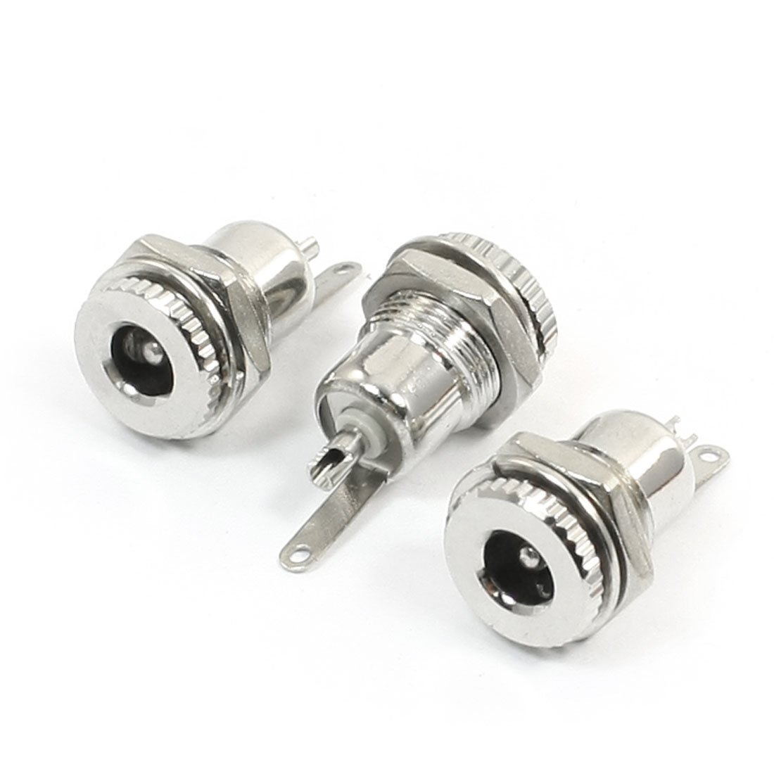 sourcing map 2.1mmx5.5mm DC Power Jack Socket Threaded Female Connector 3 Pcs