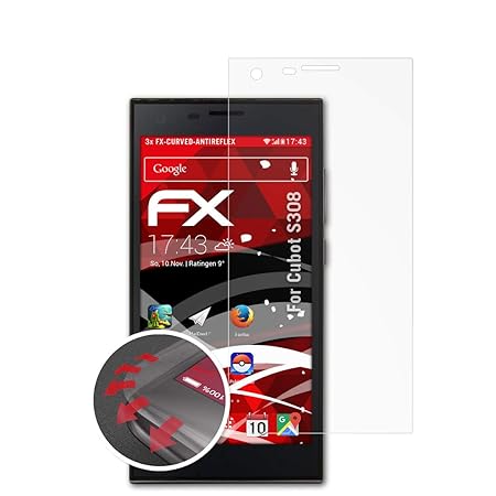 atFolix Schutzfolie passend für Cubot S308 Folie, entspiegelnde und Flexible FX Displayschutzfolie (3X)