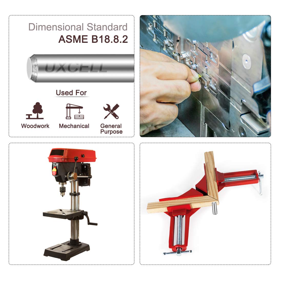 uxcell 5 x 20mm(Approx 13/64") Dowel Pin 304