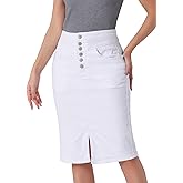 Allegra K Women's Jean Skirts Split Casual High Waist Bodycon Denim Pencil Skirt