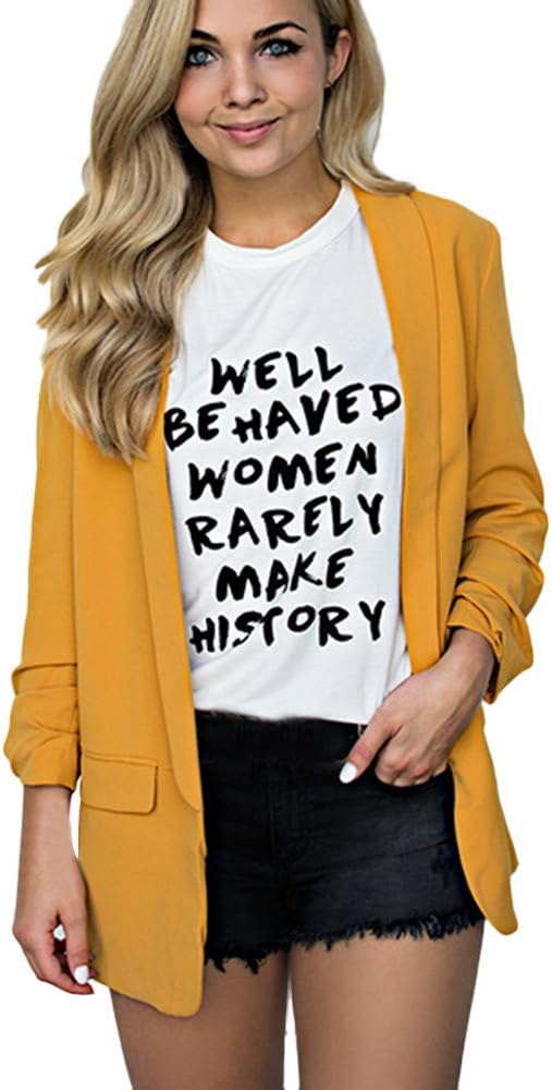 Women Cardigan Musheng Womens Solid Open Front Cardigan Long Sleeve Blazer Casual Jacket Coat