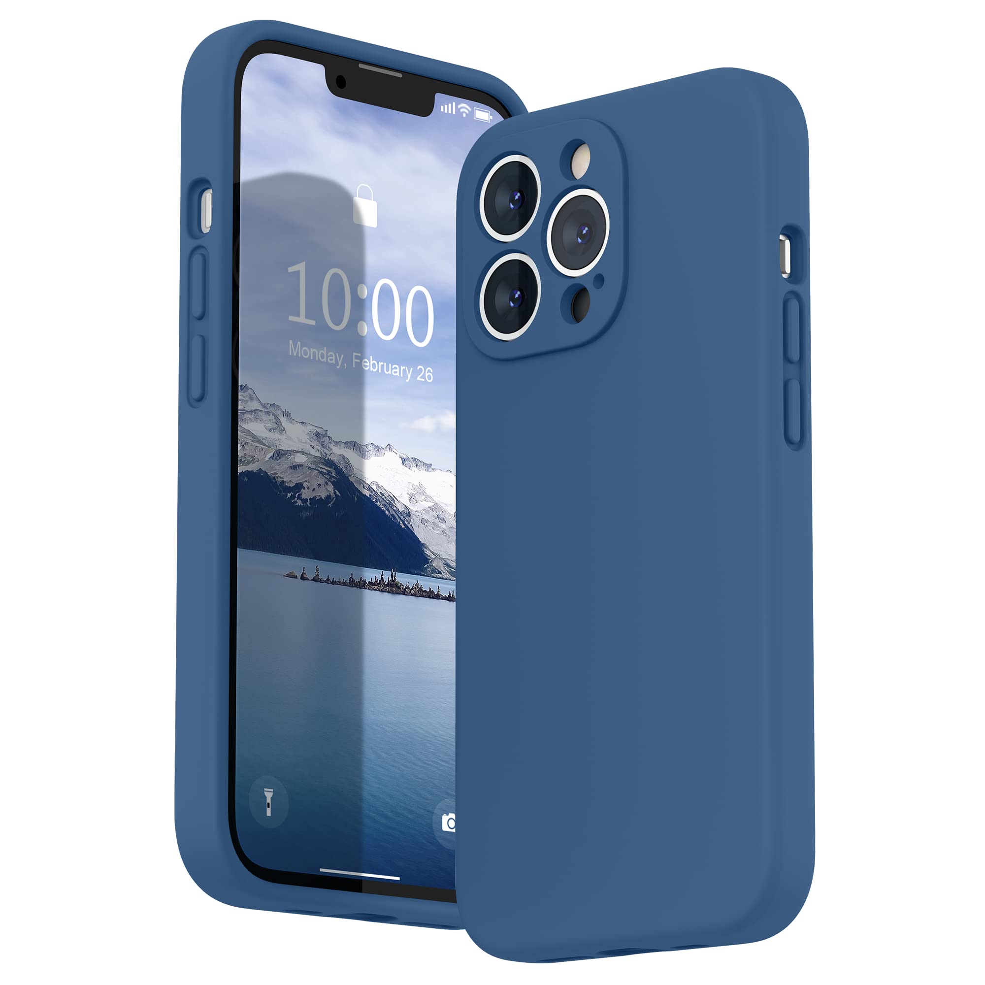SURPHY Liquid Silicone Case for iPhone 13 Pro Case, Individual Protection for Each Lens Shockproof Rubber Full Body Thickened Design for iPhone 13 Pro 6.1 inch 2021 (Blue Jay) — image 1