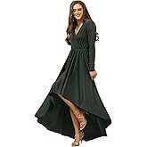KOH KOH Womens Sleeve Wrap Slit Formal Fall Winter Cocktail Gown