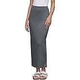 Allegra K Straight Skirt for Women High Waist Solid Color Back Slit Business Casual Long Pencil Skirt