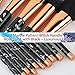 Beauty Kate Marble Makeup Brushes (Black), 10 PCS Makeup Brush Set Premium Face Eyeshadow Eyebrow Blush Contour Foundation Fluffy Crease Cosmetic Brush Set for Powder Liquid Cream