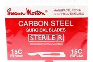 SWANN-MORTON Swann Morton No.15C Scalpel Blades - Box of 100 - New Dated 2021 - STERILE