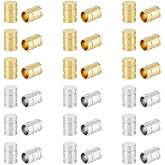 UNICRAFTALE 40Pcs 2 Colors 5mm Diameter Column Cord Ends 304 Stainless Steel Cord End Covers Line Crimp Ends leatheretteette Cord Terminators Hole 4mm for Necklaces Bracelets Jewelry Making